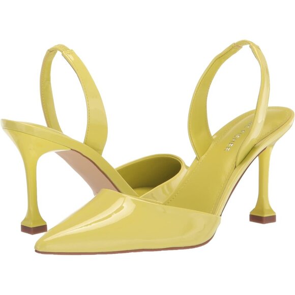 Marc Fisher Womens Green Leather Closed Pointed Toe Hadya Slingback Pumps Shoes - Picture 7 of 8